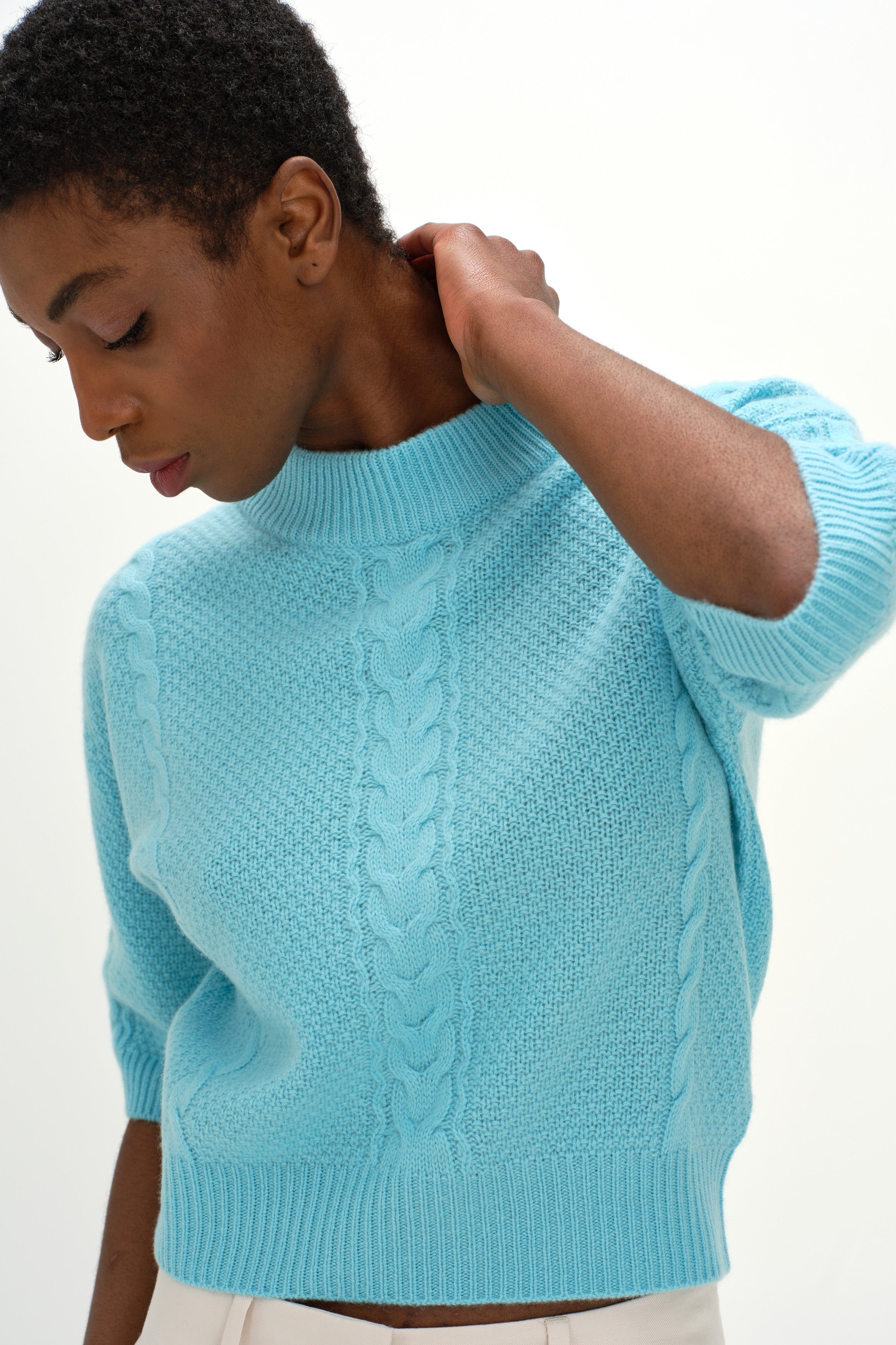 ニット/セーター Twirl Neck Cable Knit  Samoyed CR227_GY6689?$crop1254$