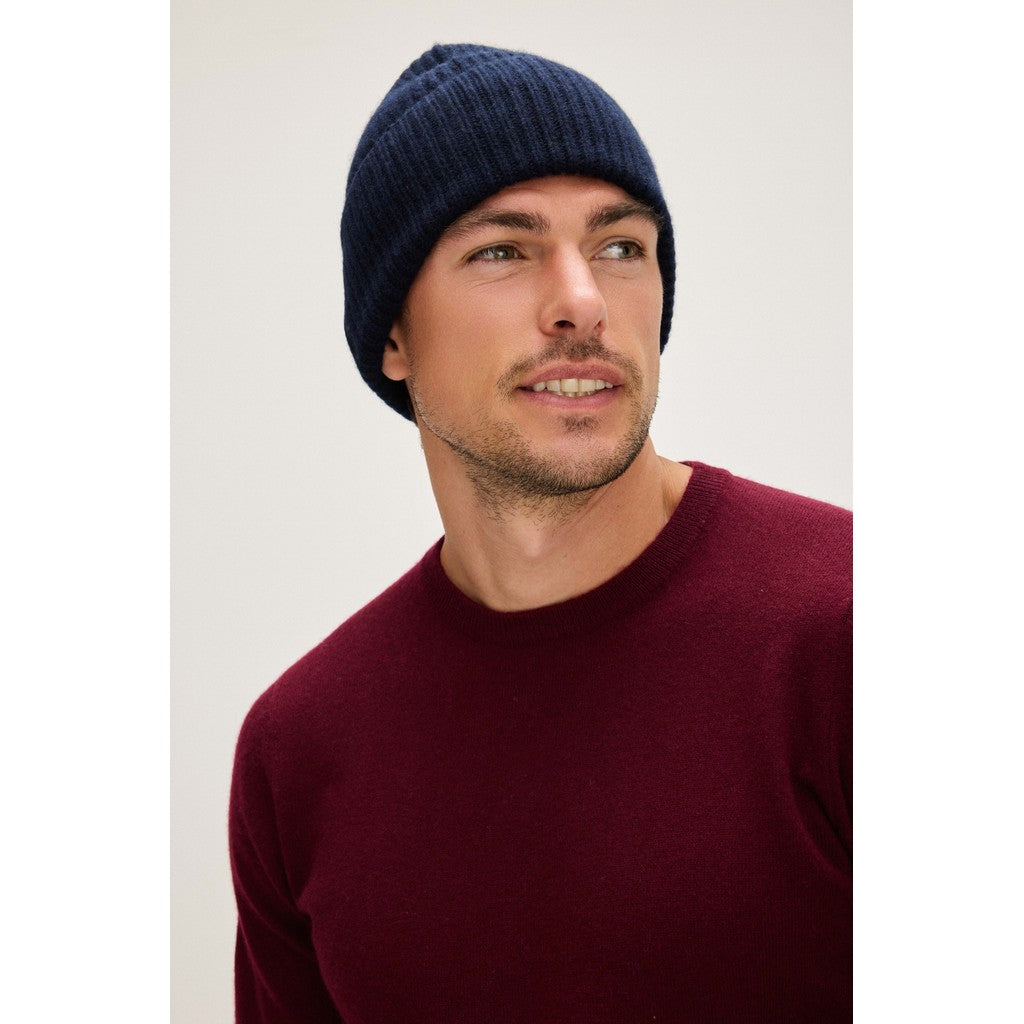 Fold Rib Cap - Hat - Navy – Davida Cashmere