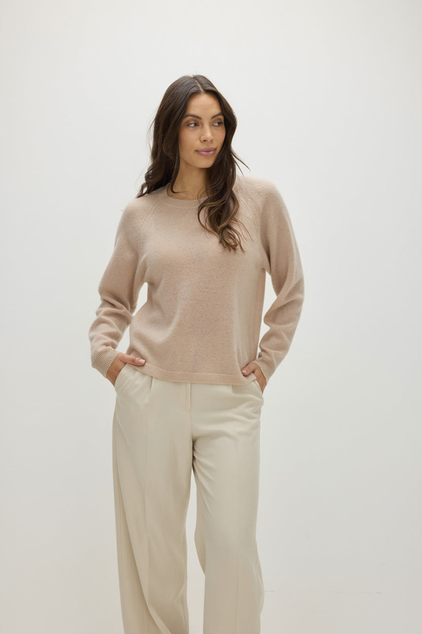 Davida Raglan Oversized Sweater Loose Tension Sweaters Sand