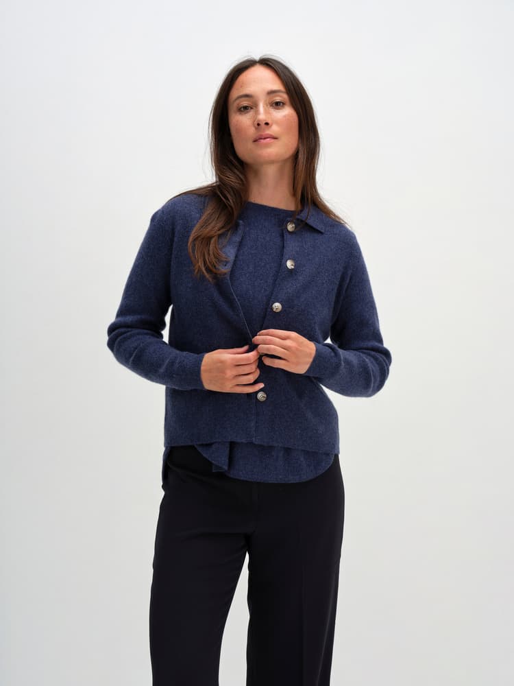 Buttoned Collar Cardigan