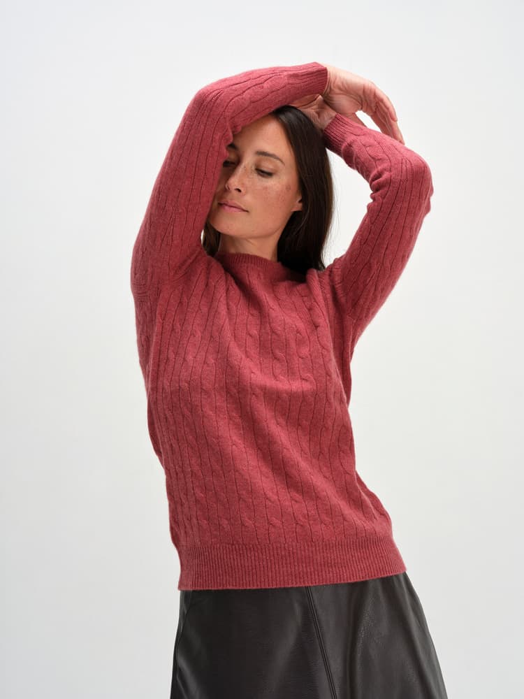 O-Neck Cable Sweater