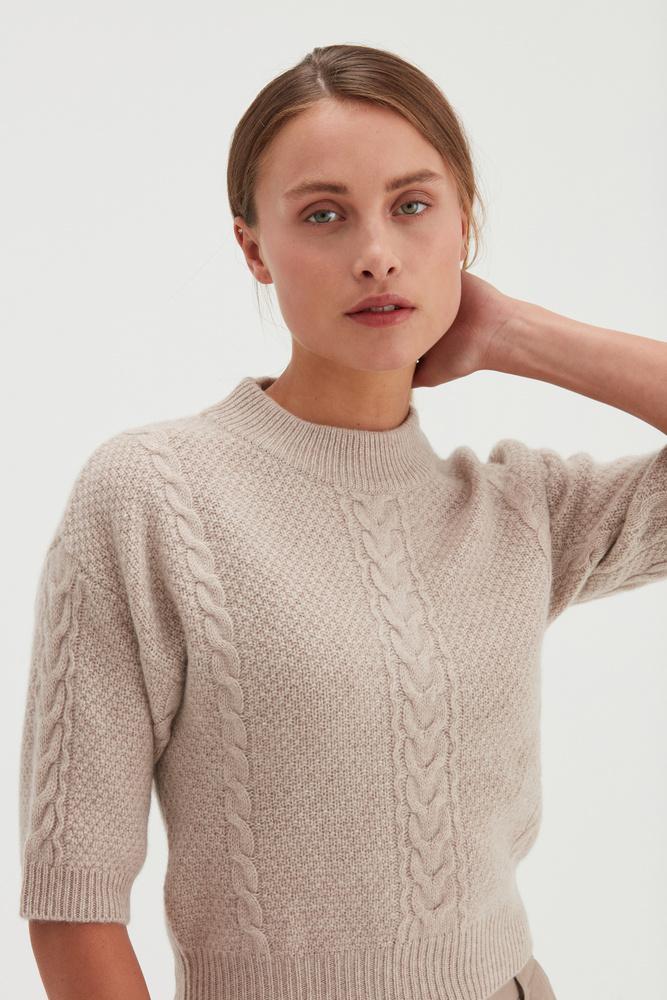 Cable Short Sleeve Sweater