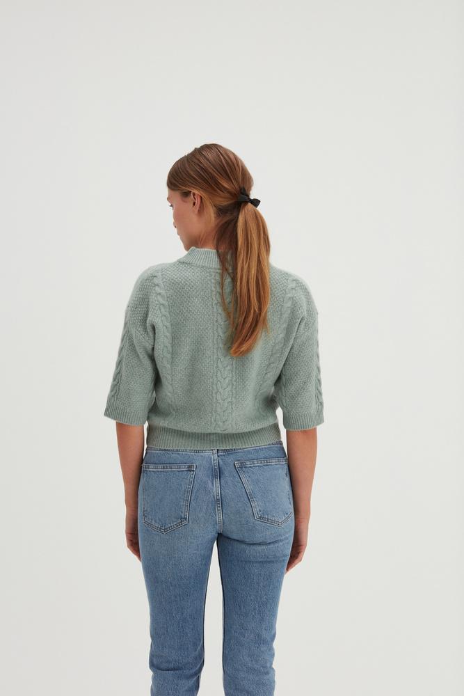 Cable Short Sleeve Sweater