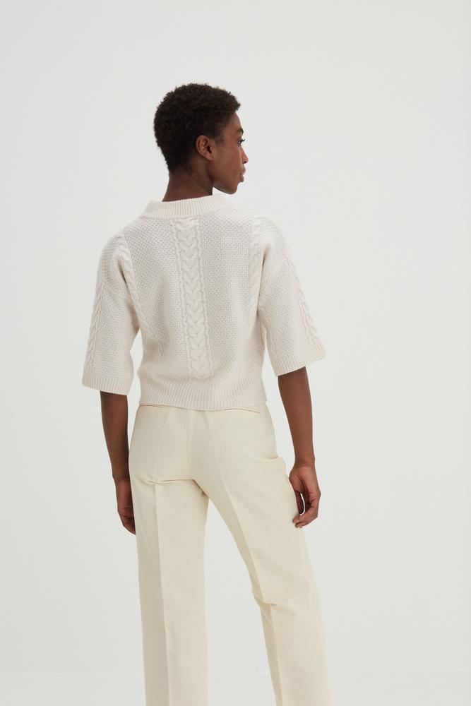 Cable Short Sleeve Sweater