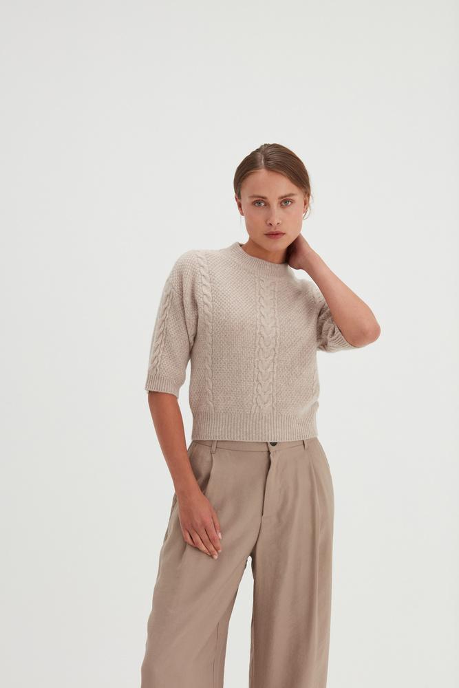 Cable Short Sleeve Sweater