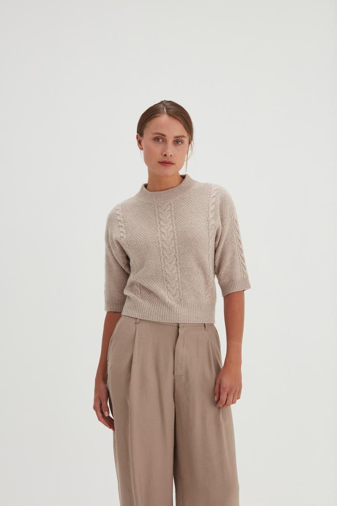 Cable Short Sleeve Sweater