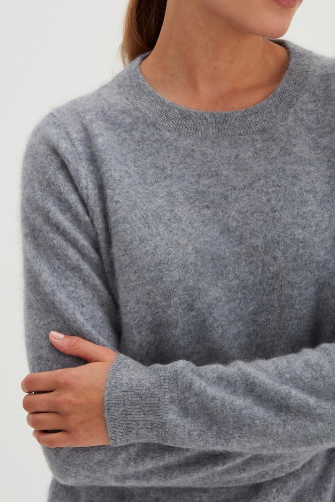 Brushed Straight O-neck Sweater