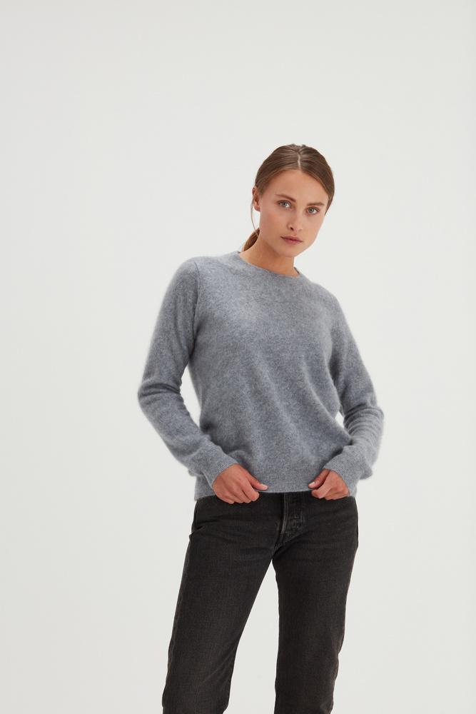 Brushed Straight O-neck Sweater