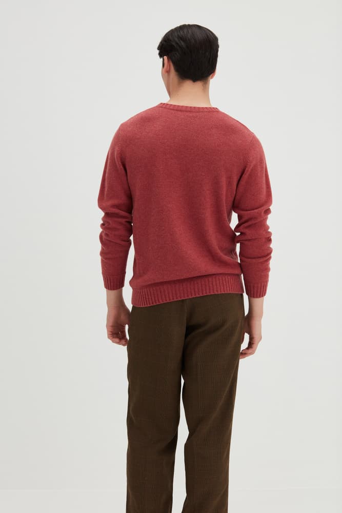 Man Chunky O-neck Sweater