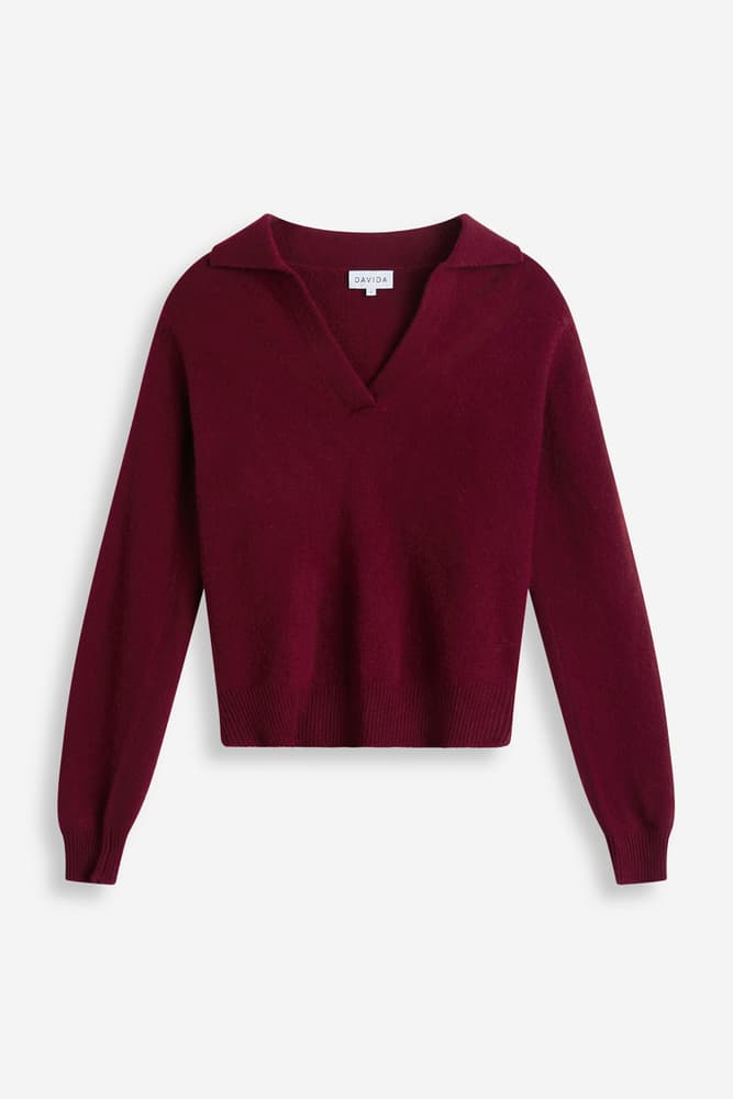 Short Open Collar Sweater