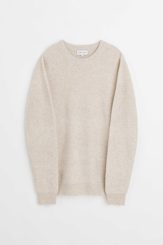 Man Structured O-neck Sweater