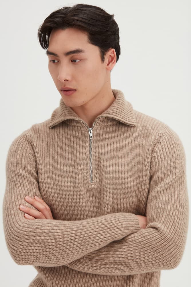 Man Chunky Rib Half Zip