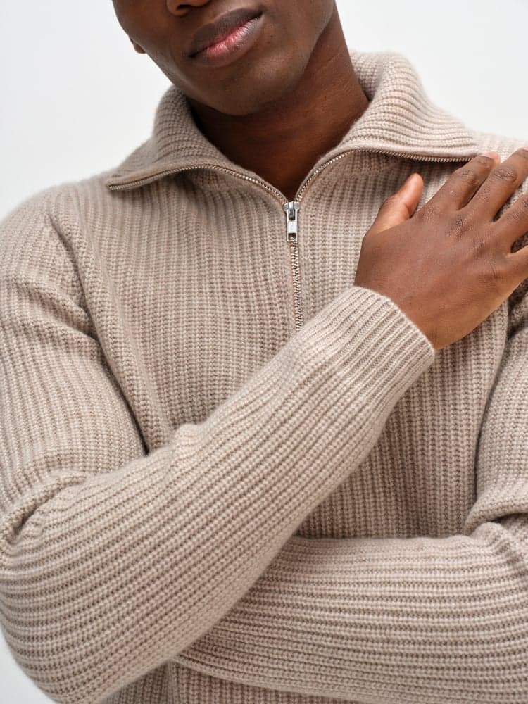 Man Chunky Rib Half Zip