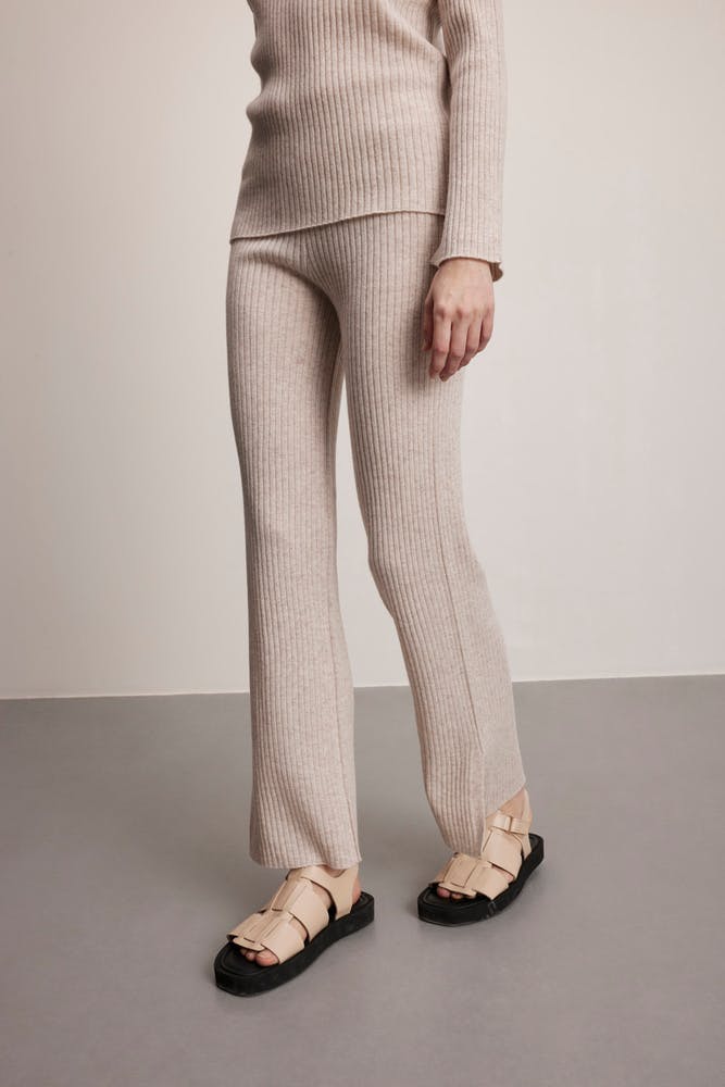 Ribbed Pants with Slit