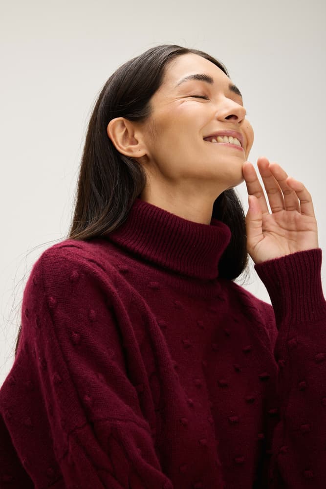 Cable Dot Polo Sweater