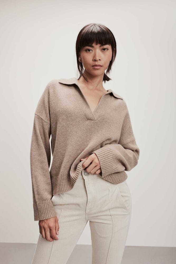 Chunky Open Collar Sweater