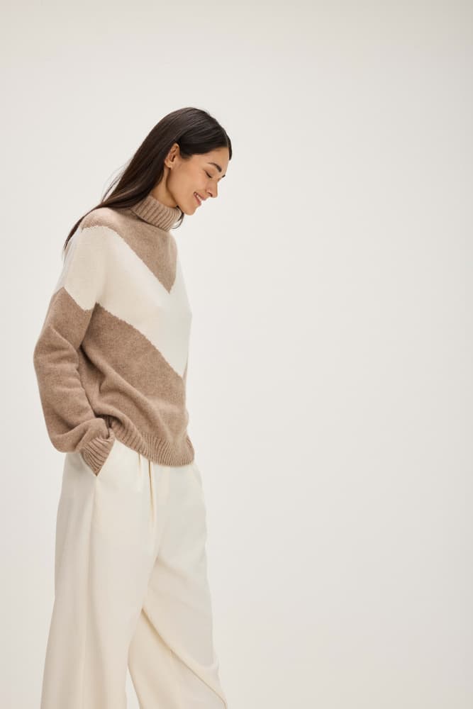 V Detail Turtleneck