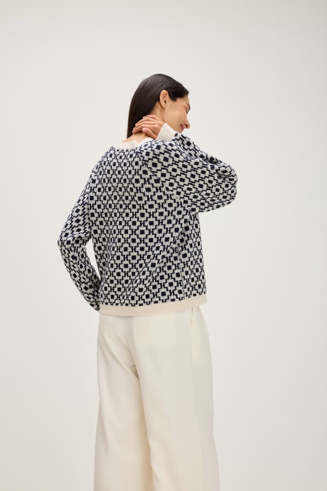 Oversized Raglan Long Sleeve Pattern Knit