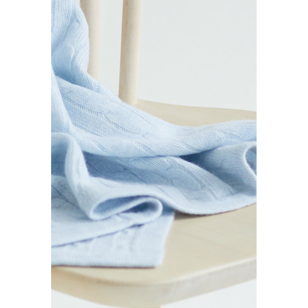 Davida Baby Blanket Cable Baby Light Blue