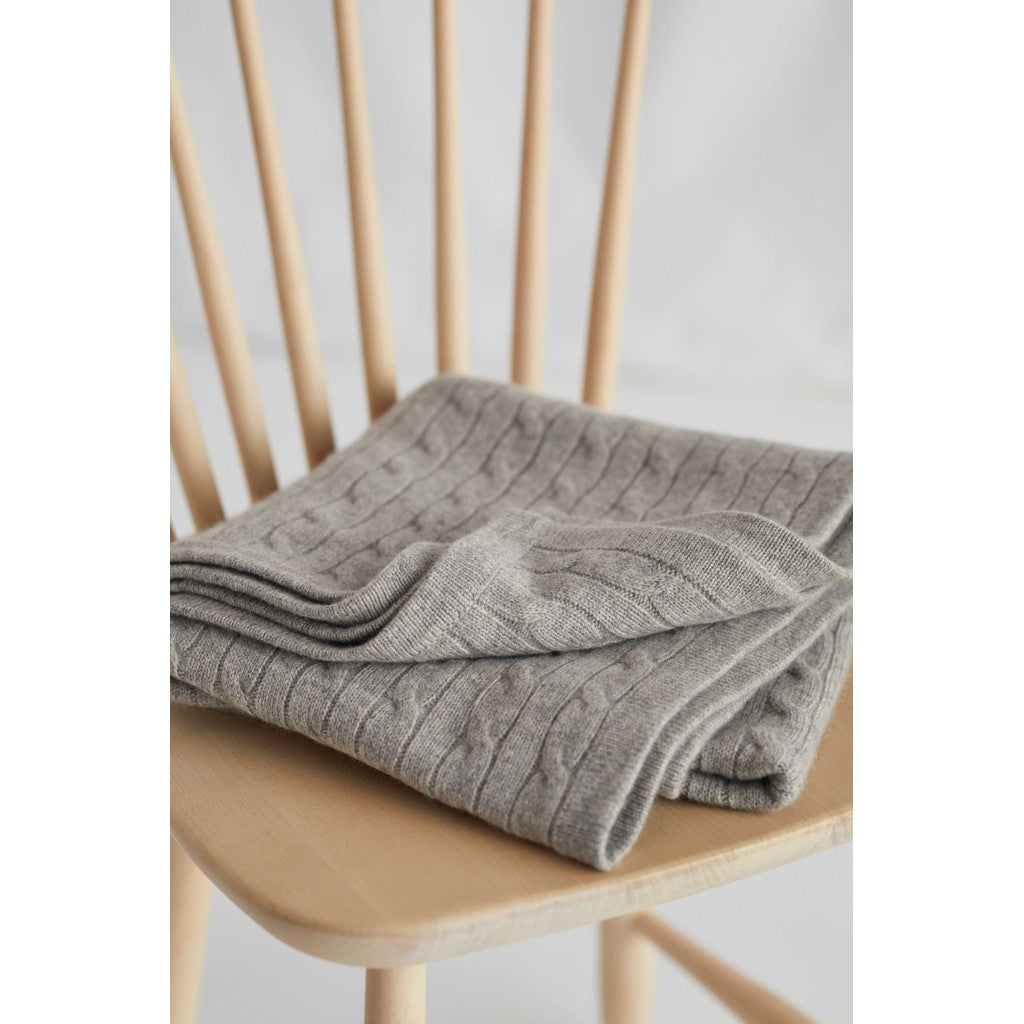 Davida Baby Blanket Cable Baby Light Grey