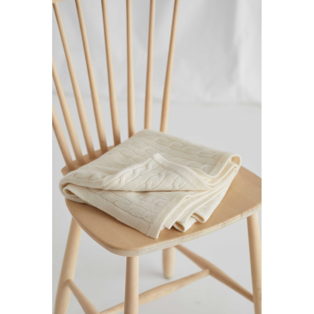 Davida Baby Blanket Cable Baby White