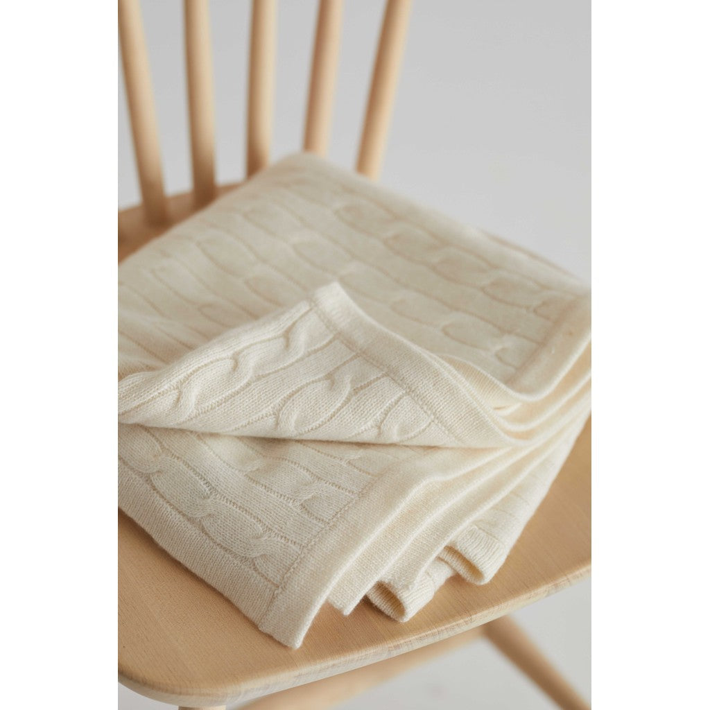 Davida Baby Blanket Cable Baby White