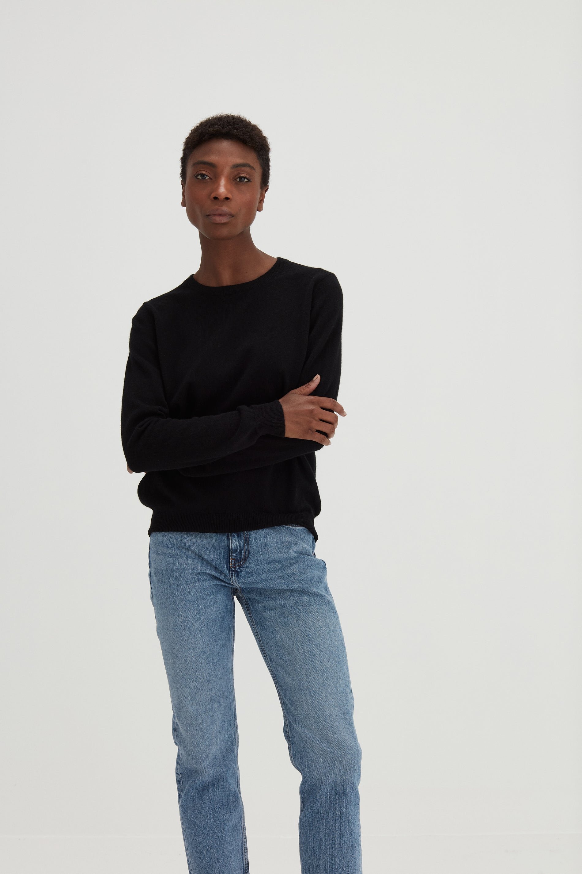 Davida Basic O-neck Sweater Sweaters Black