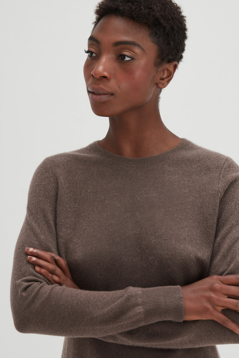 Davida Basic O-neck Sweater Sweaters Cacao