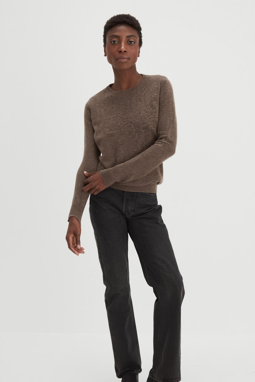 Davida Basic O-neck Sweater Sweaters Cacao