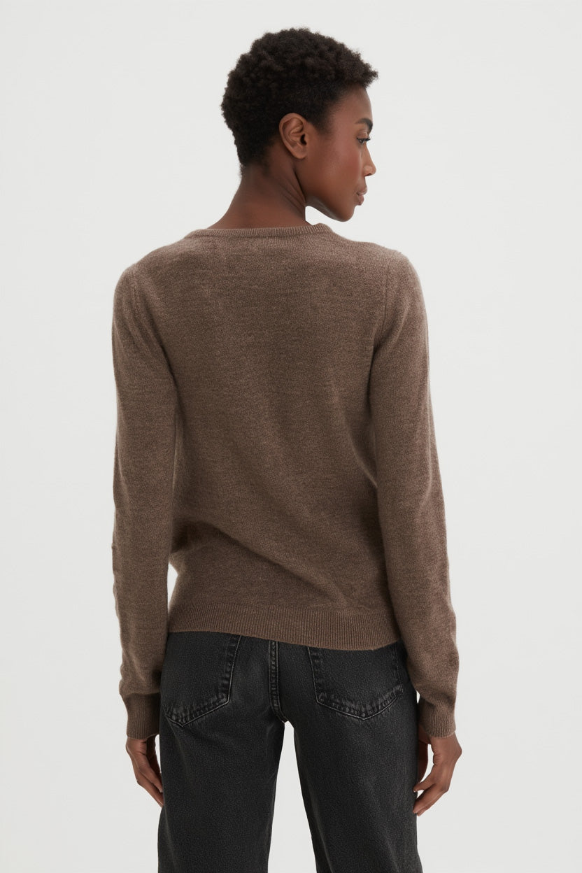 Davida Basic O-neck Sweater Sweaters Cacao