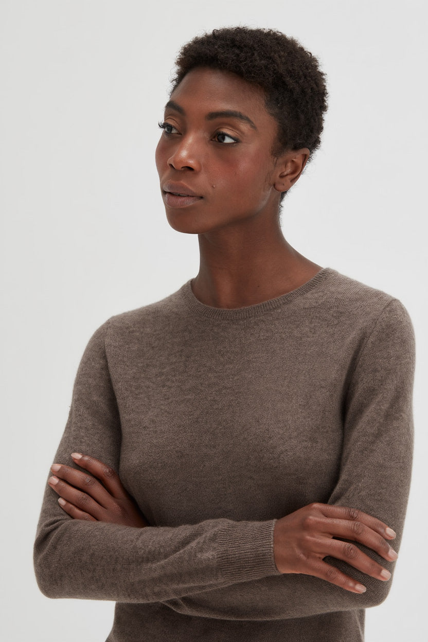 Davida Basic O-neck Sweater Sweaters Cacao