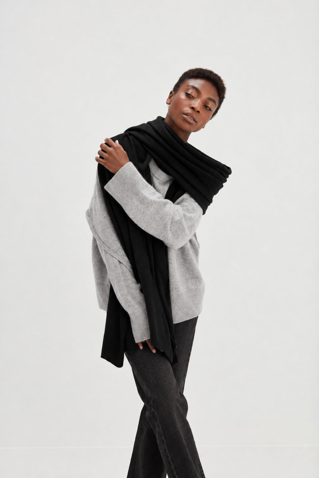 Davida Big Classic Scarf Scarf Black