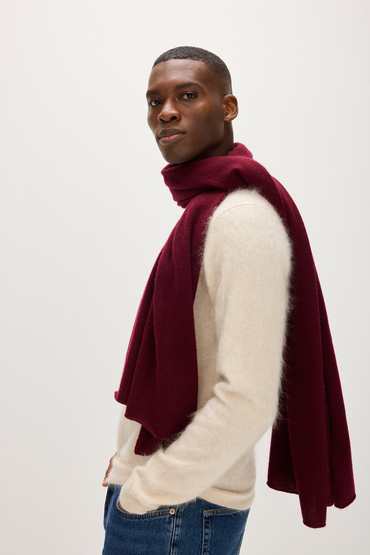Davida Big Classic Scarf Scarf Mulberry Red