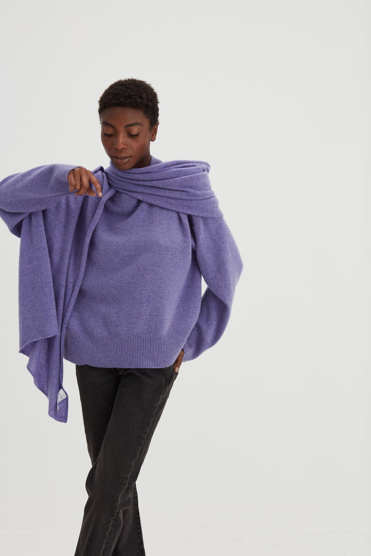 Davida Big Classic Scarf Scarf Purple Rust