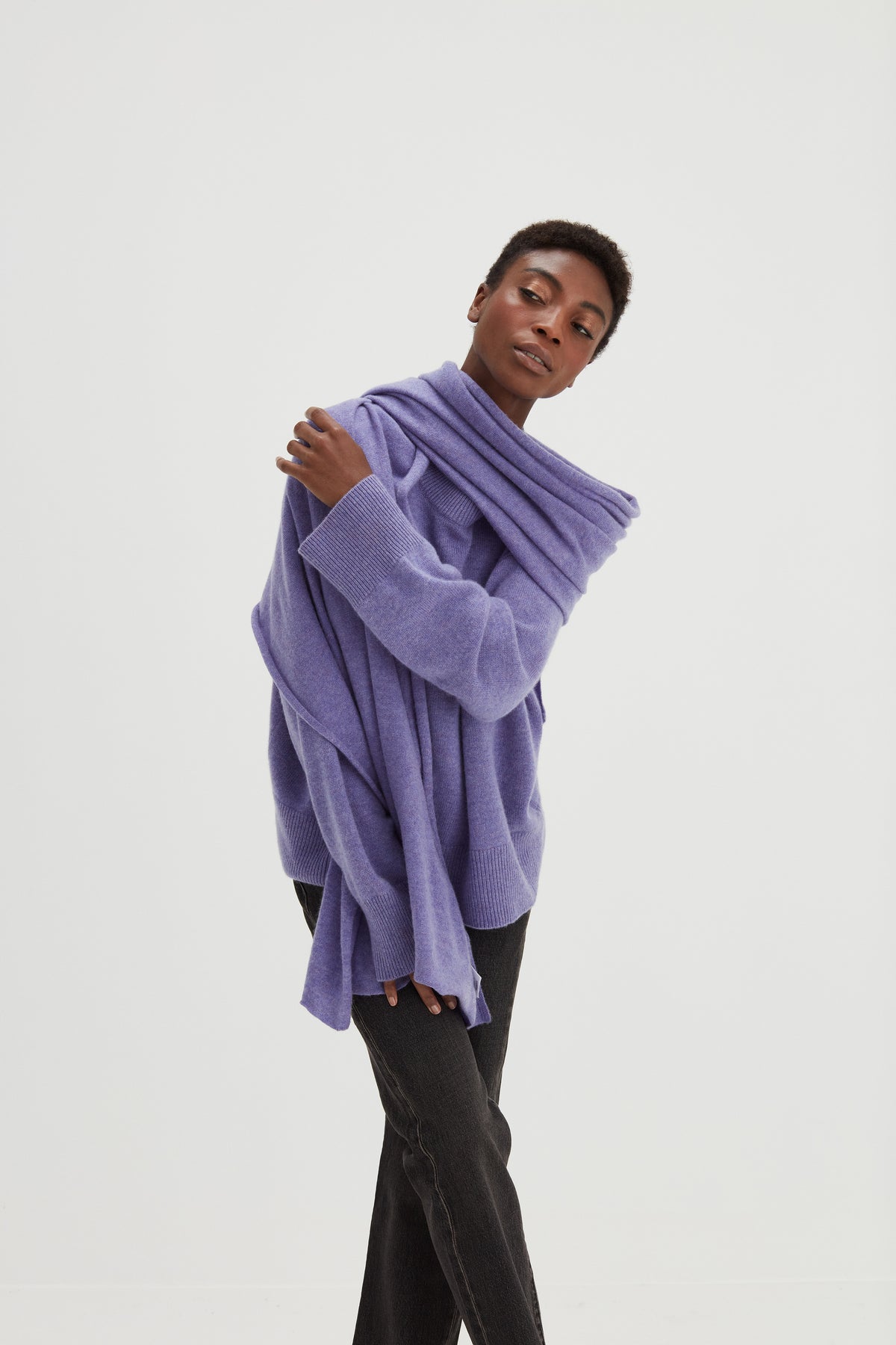 Davida Big Classic Scarf Scarf Purple Rust