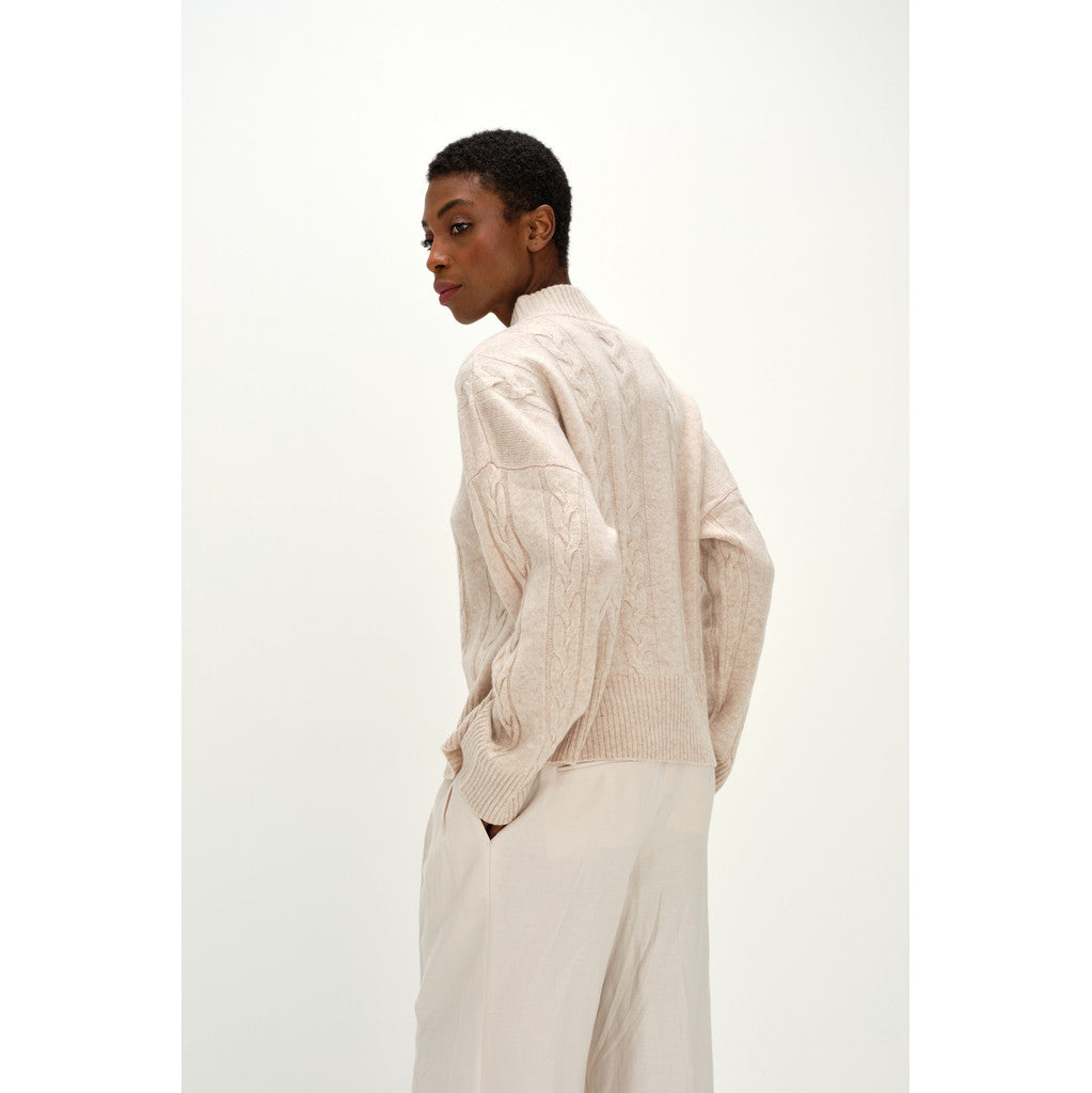 Davida Boxy Cable Sweater Sweaters Light Beige