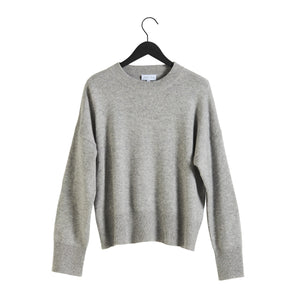 Boxy O-neck Sweater - Light Grey