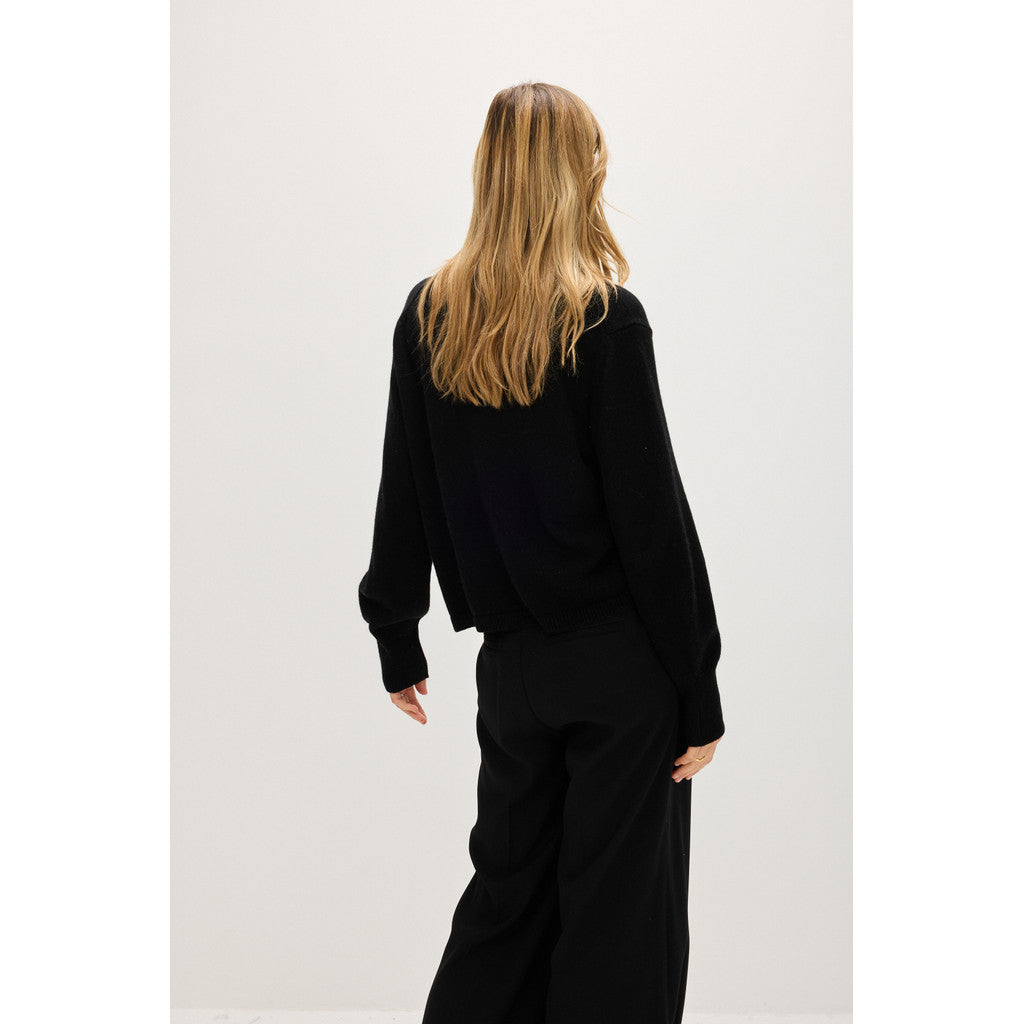 Davida Boxy Short Balloon Sleeve Sweater Sweaters Black