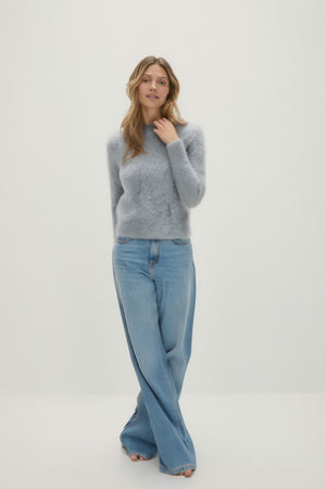 Brushed Basic O-Neck - Light Grey