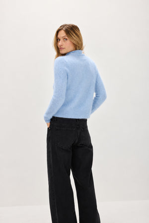 Brushed Cardigan Collar - Blue Fog