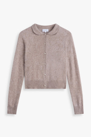 Brushed Cardigan Collar - Mink