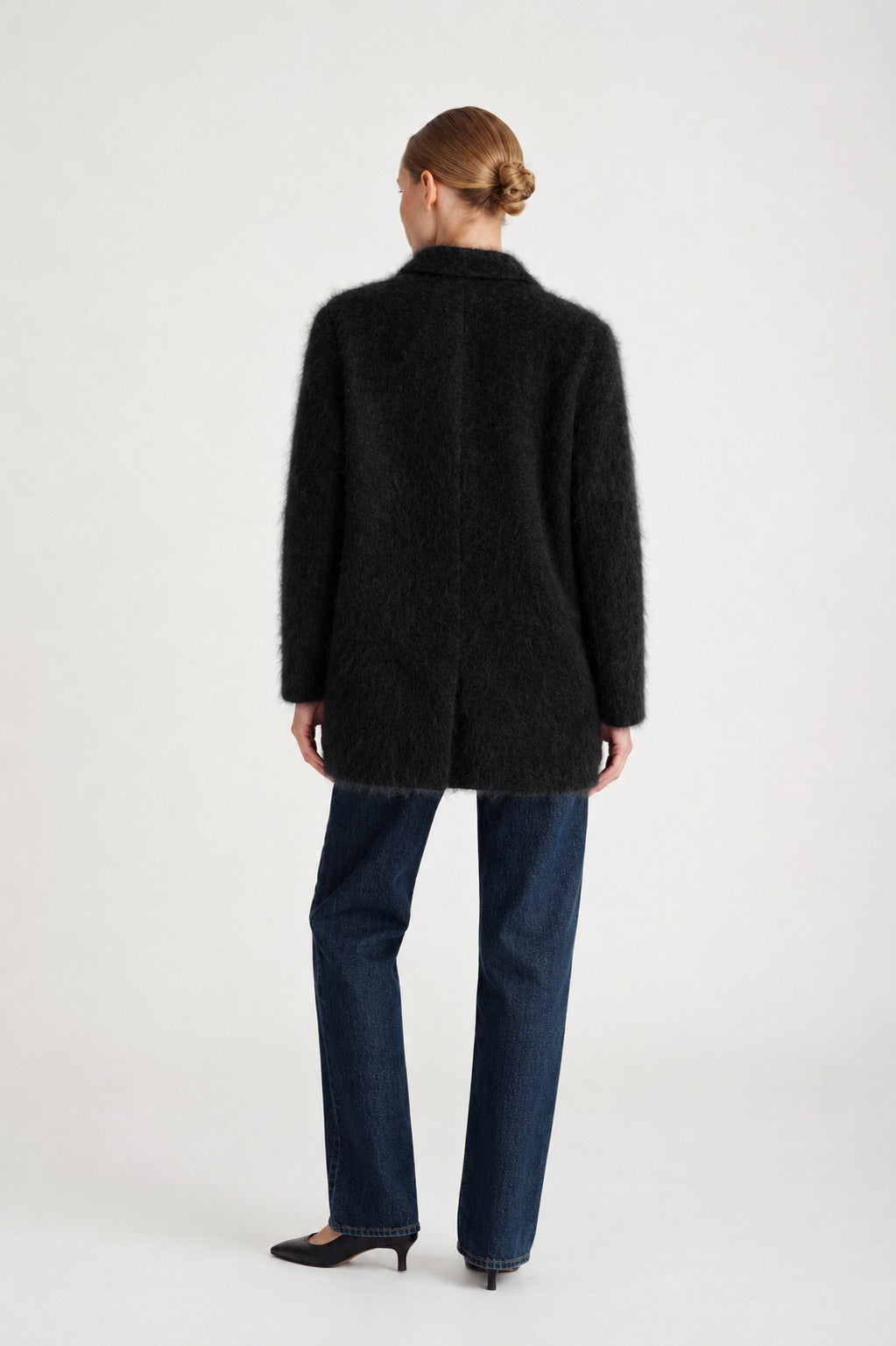 Davida Brushed Double Breasted Jacket Outerwear Black