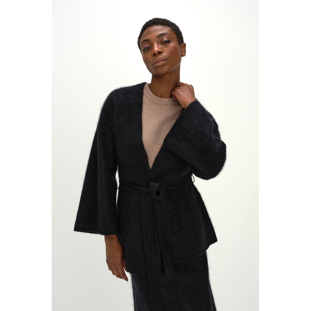 Davida Brushed Kimono Cardigans Black