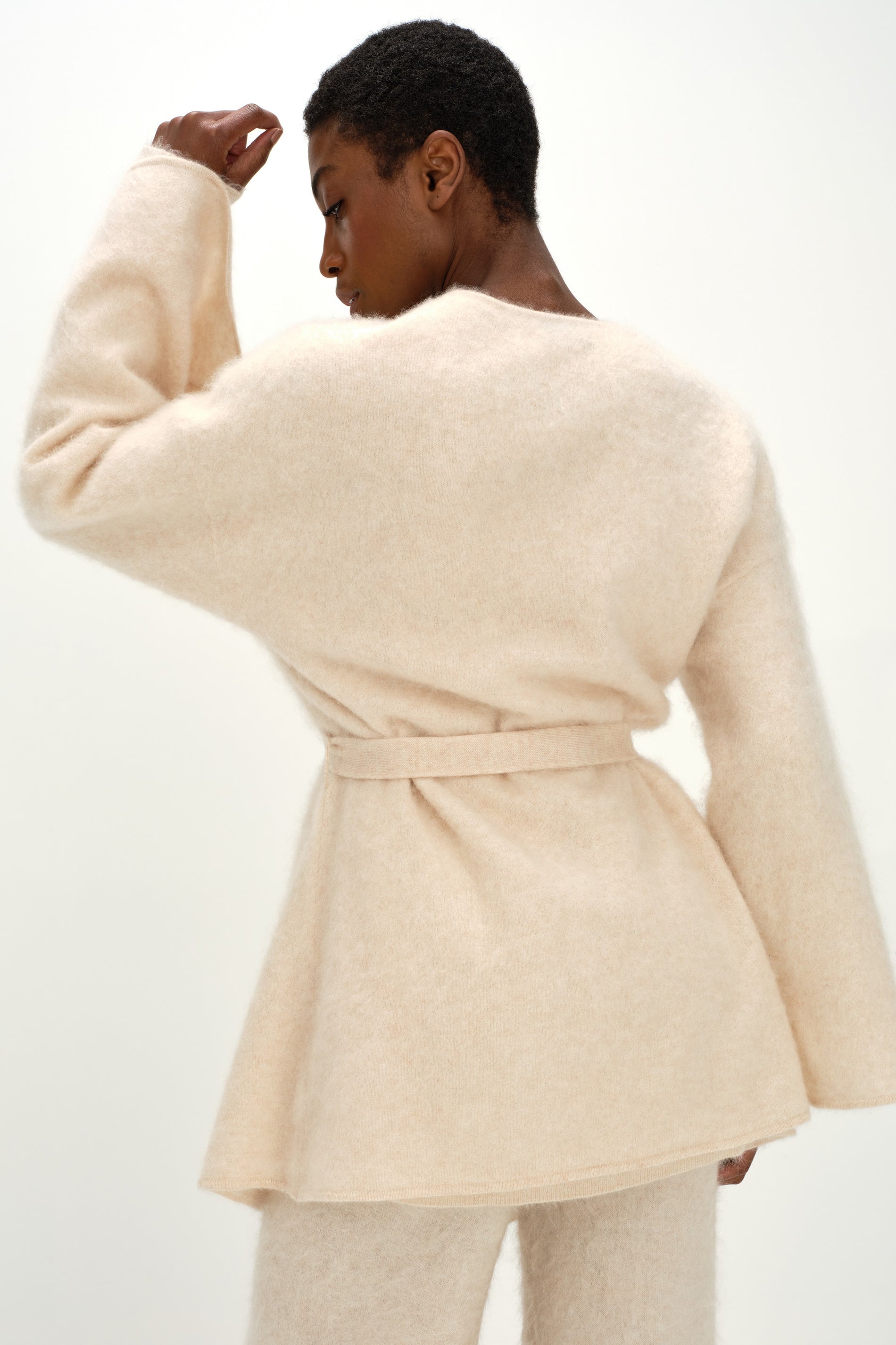 Davida Brushed Kimono Cardigans Light Beige