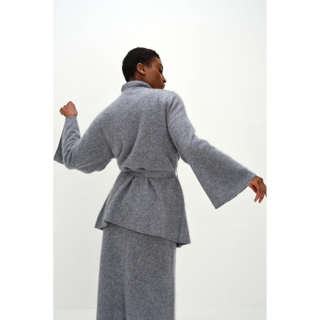 Davida Brushed Kimono Cardigans Light Grey