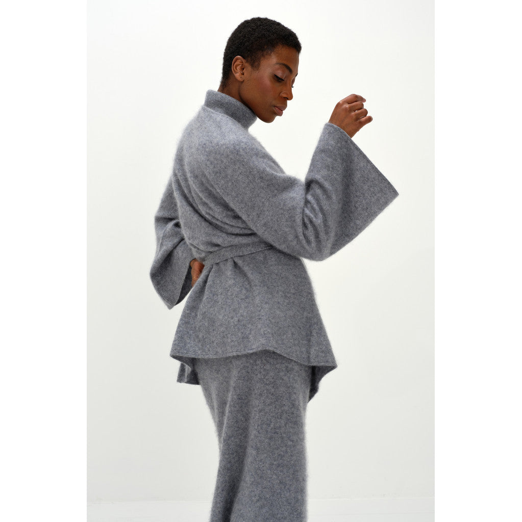 Davida Brushed Kimono Cardigans Light Grey