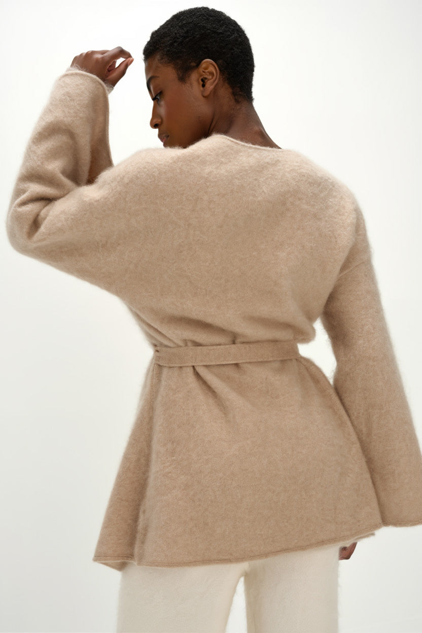 Davida Brushed Kimono Cardigans Mink