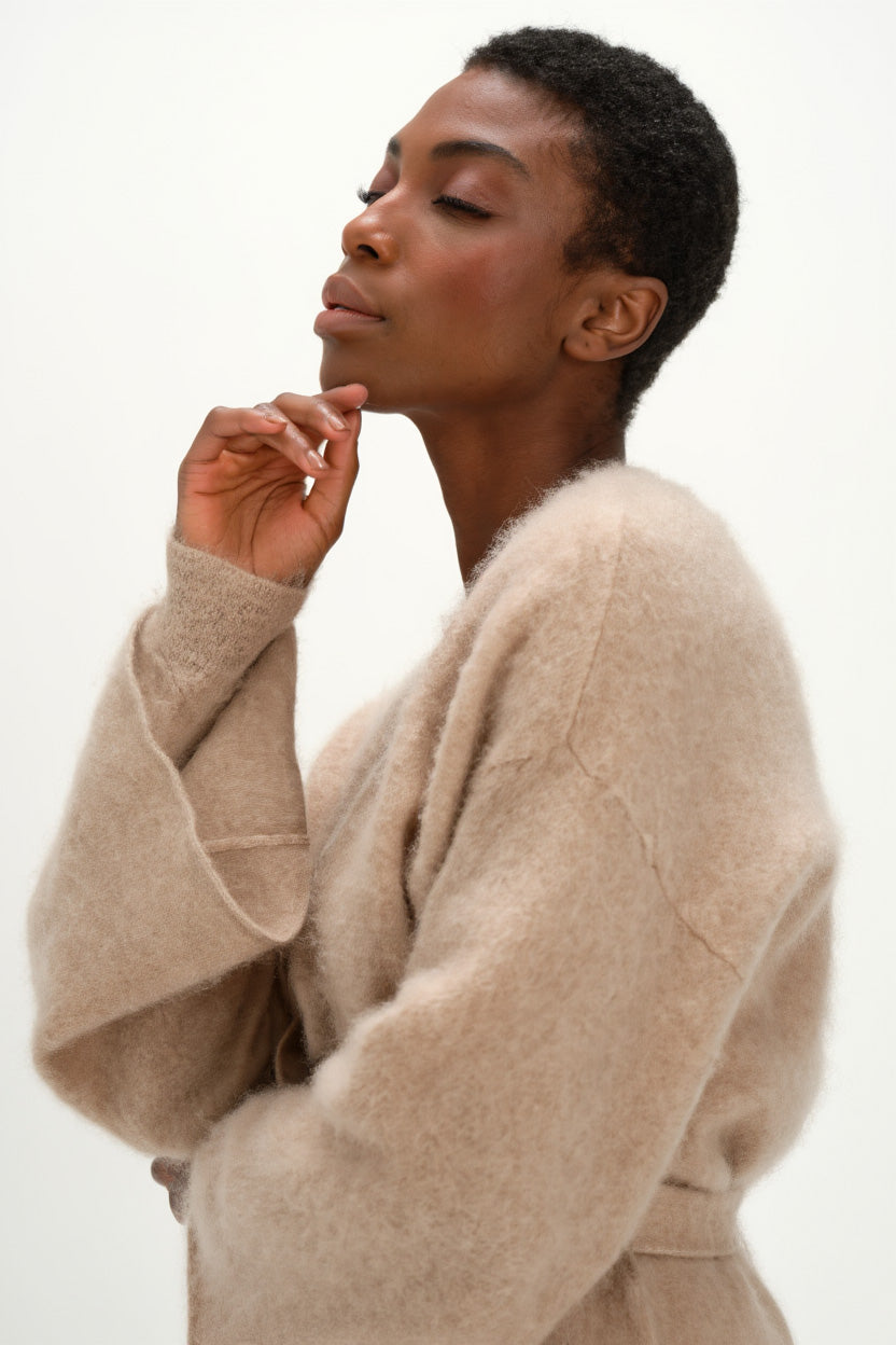 Davida Brushed Kimono Cardigans Mink