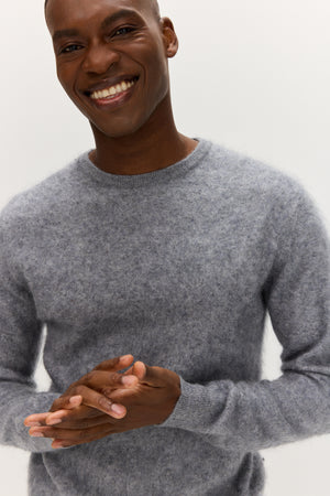 Brushed Man O-neck Sweater - Light Grey