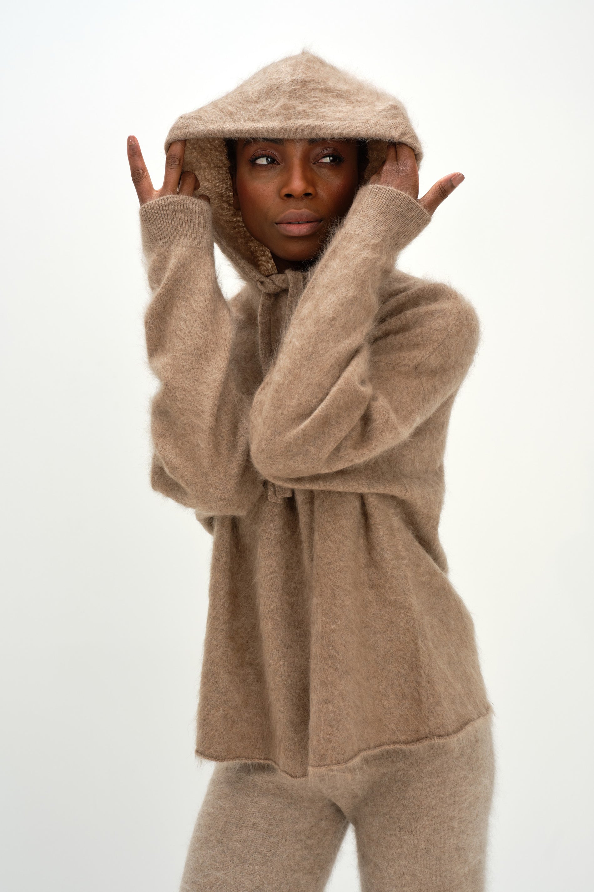 Davida Brushed Oversized Hoodie Sweaters Mink